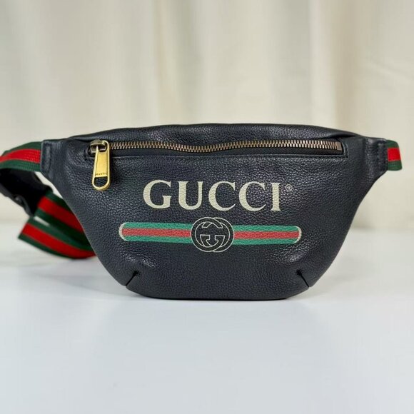 Gucci GG Logo Printed Bum Bag with Iconic Green & Red Stripes - Picture 1 of 8